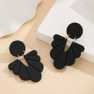 New in Package Black Acrylic Dangle Earrings